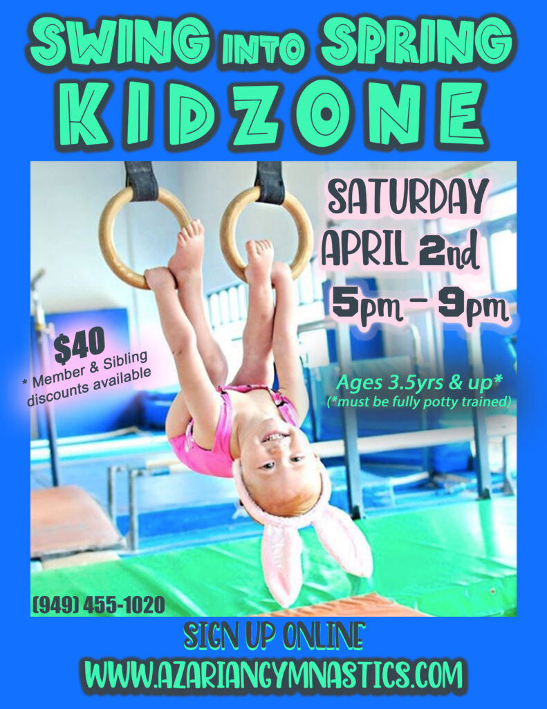Swing into Spring Kidzone Saturday April 2nd