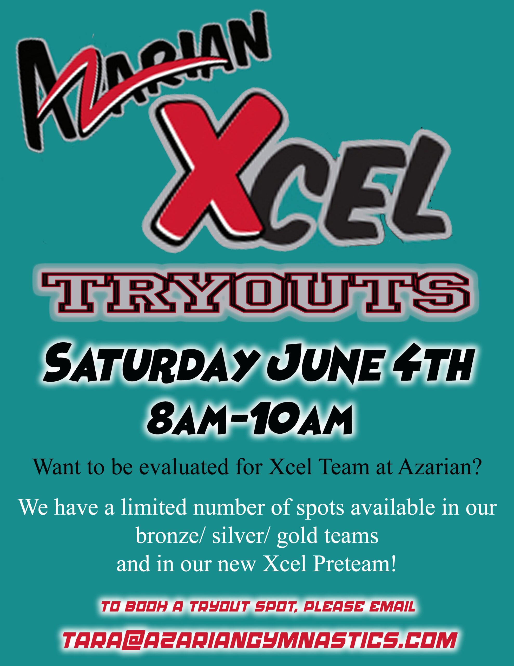 Open Xcel Team Try Outs Azarian Gymnastics